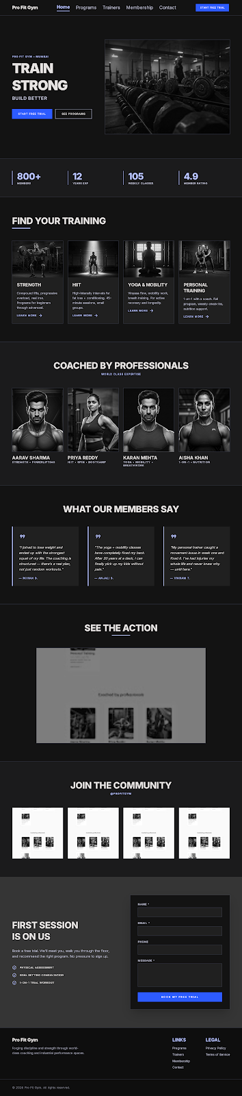 Atlas Gym template preview